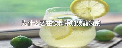 ​为什么饮料里要放碳酸氢钠 饮料为什么放碳酸氢钠