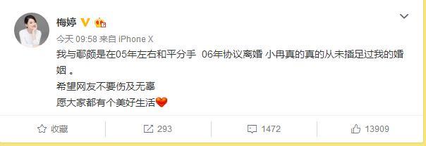 梅婷否认李小冉小三传闻，但梅婷与前夫离婚真相却被曝光！