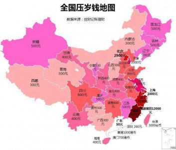 ​全国压岁钱地图出炉！北京2900元，广东50元垫底